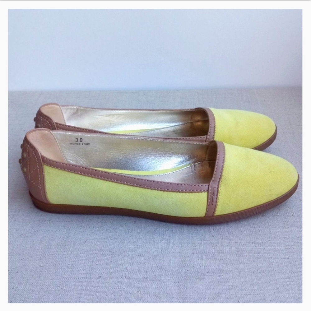 Tod's Women EU 38 Cassetta Leggera Yellow Loafers